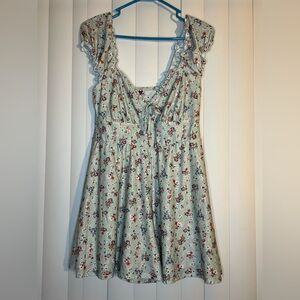 Floral Ruffle Sleeve Romper